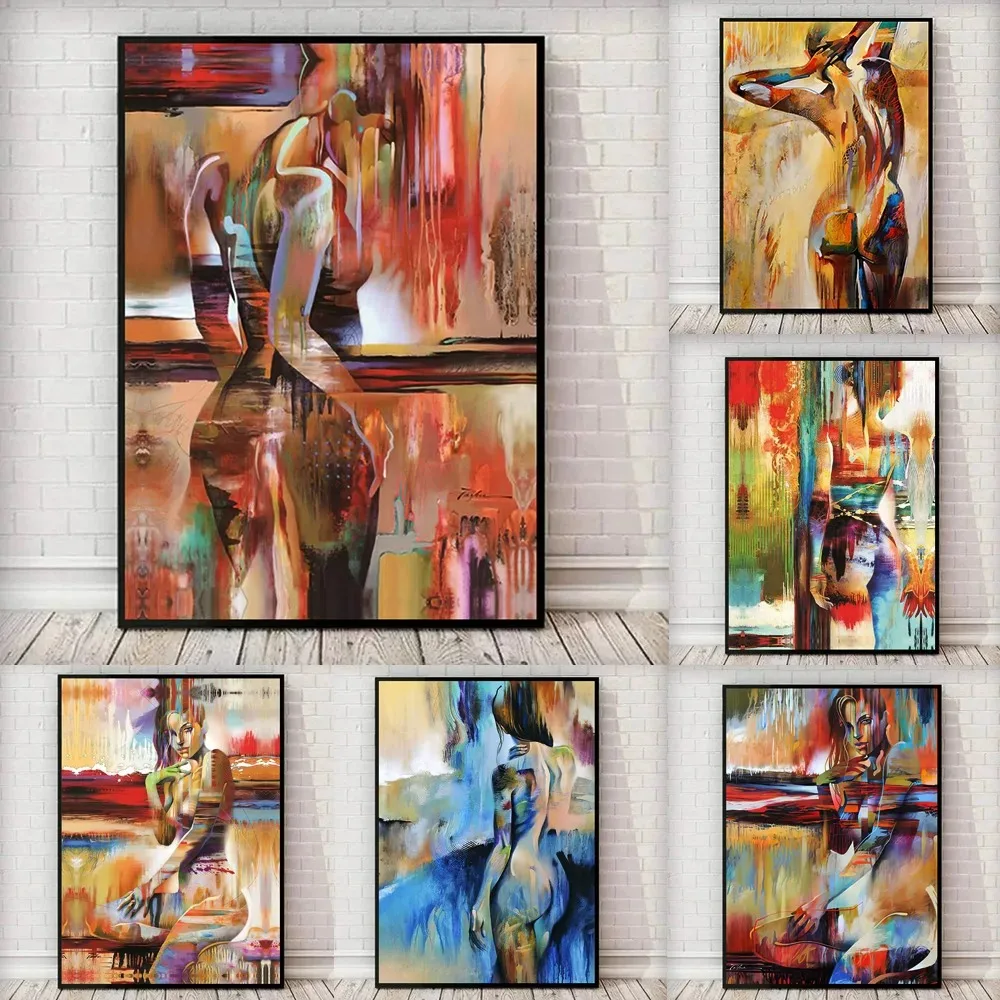 Abstract Oil Painting Female Sexy Body Wall Art Poster Graffiti Canvas Painting Mural Modern Home Decoration Living Room Decor