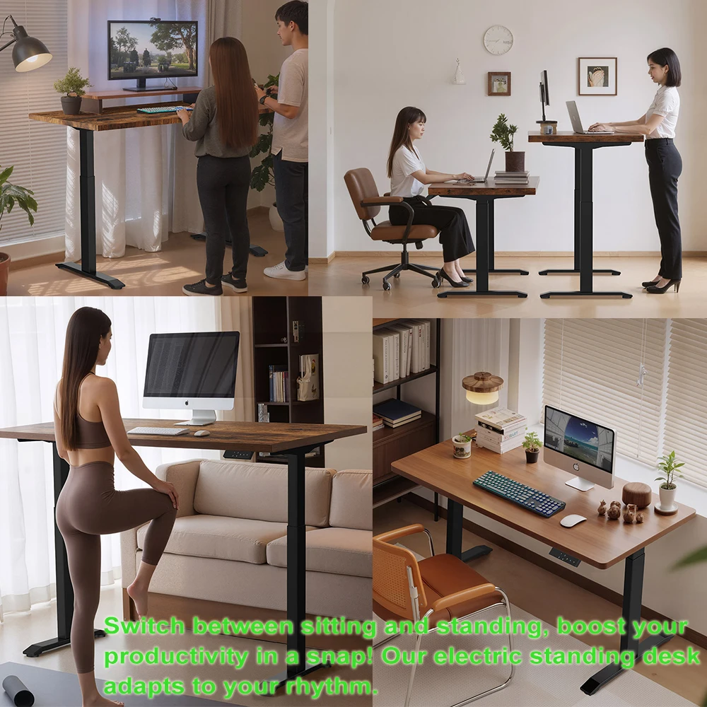 2026 Modern Design Popular Electric Autonomic Smart Table Lifting Sit to Stand Motorized Adjustable Home Study Standing Desk