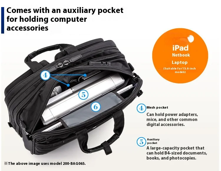 Large Capacitor Bag with Password 3WAY Handheld Double Shoulder Bapa Waterproof Business Nylon Notebook Bag