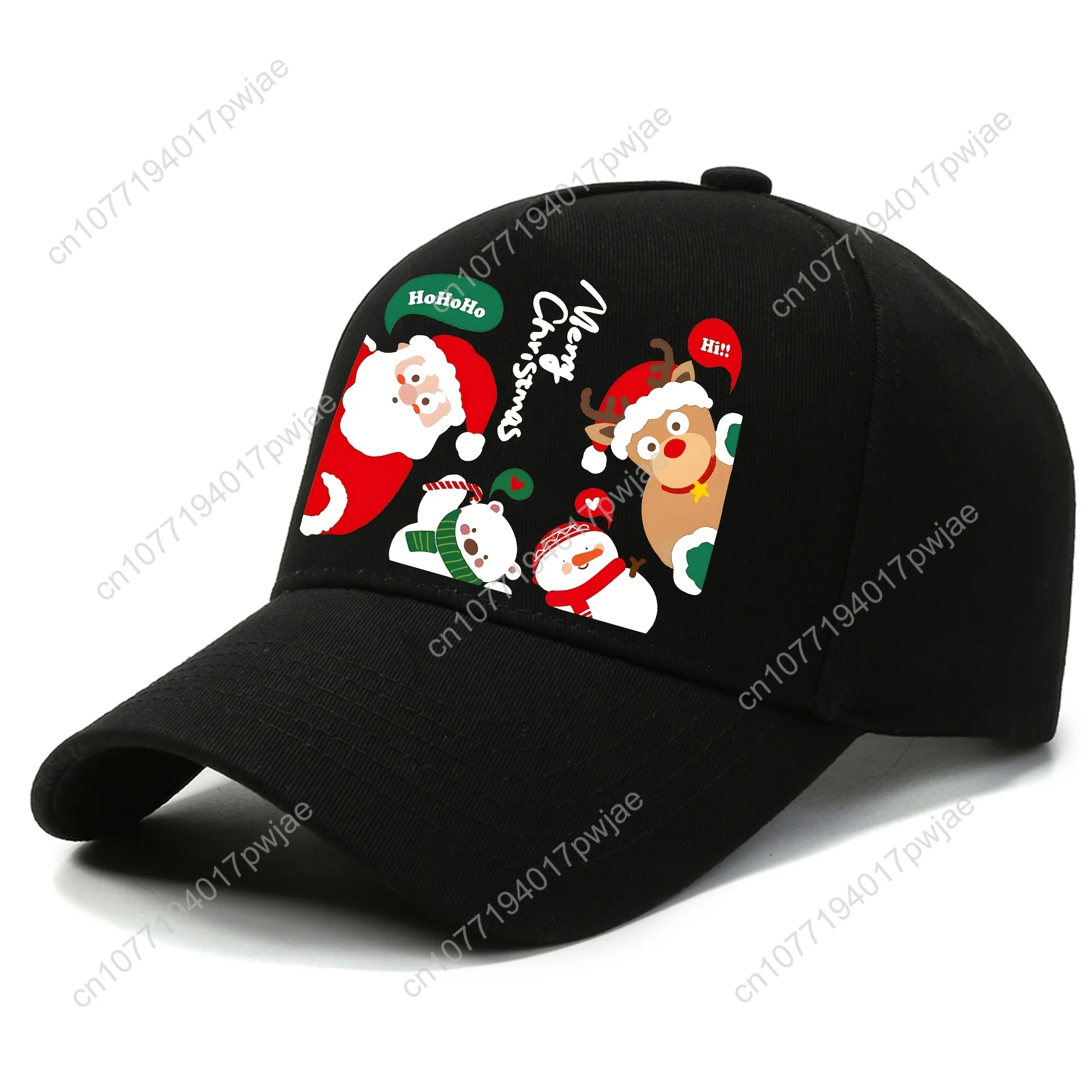 [Capuchon pour hommes festif] Casquette de baseball de Noël pour hommes – Imprimé festif, capote souple, multicolore, protection solaire et style de rue