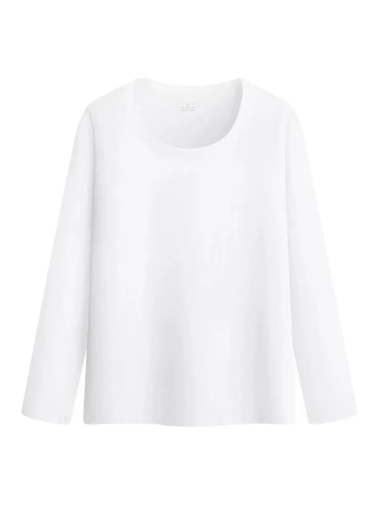 MRMT 2026 Nouveau T-shirt en coton pour femme à manches longues, couleur unie, T-shirts décontractés pour femme, hauts et tee-shirts pour femme