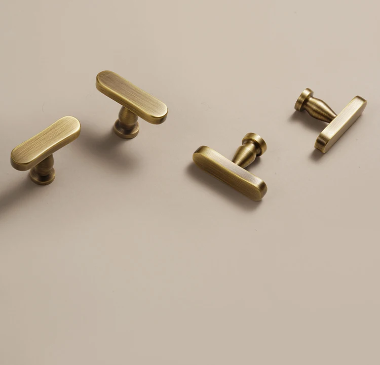 Dooroom Möbelgriff aus massivem Messing, T-förmig, Schrankknopf für Kleiderschrank, Schminktisch, Schublade, Schuhschrank, Großhandel verfügbar – Detail 14
