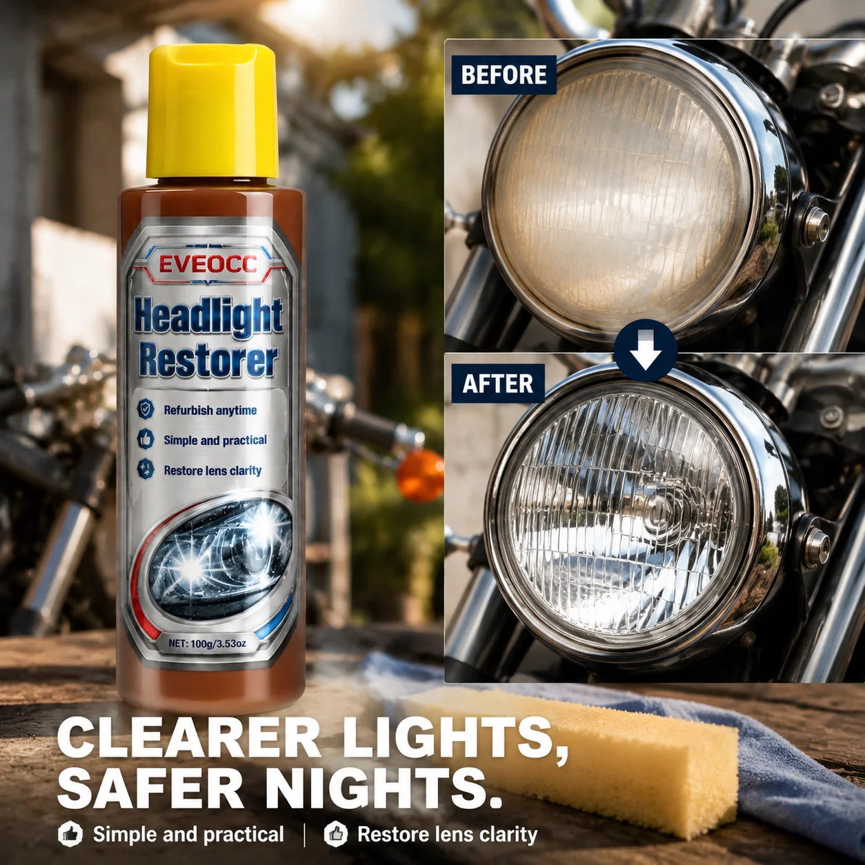 100g Car Headlight Restorer Cream Simple Practical Head Lamp Polish Agent Restore Lens Clarity for Auto Headlights