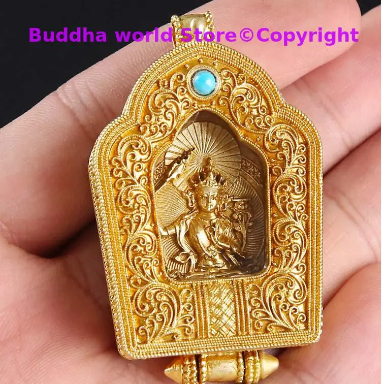 

GOOD Asia Thailand pocket travel efficacious Mascot good luck talisman Almighty God Manjusri PUSA Buddha Amulet copper Pendant