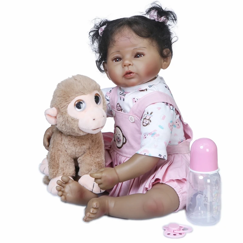 50cm Realistic for Doll Soft Body Vinyl Toddler Babies Princess Girl Monkey Toy Birthday Christmas Gift