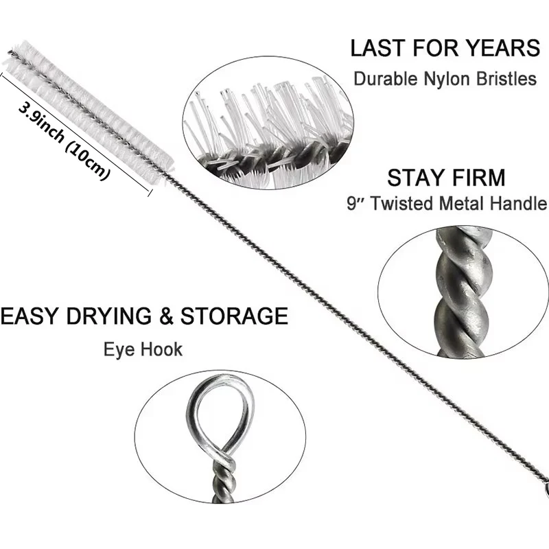 13,7'' (35 cm) Länge Federlast Bierflaschenfüller mit Nylon-Reinigungsbürste, Biertransfer aus Edelstahl, Abfüllmaschine