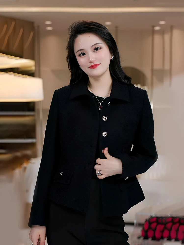 

Женская стеганая куртка из шерсти и полиэстера на пуговицах, модная, маленький размер, весна-осень