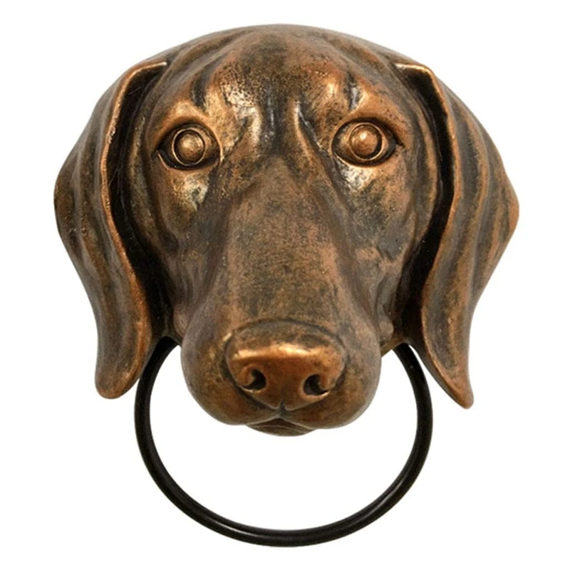 Dog Head Door Knocker Retro Style Knockers Heavy Duty Animal Head Shaped Door Knockers For Front Door Decoration