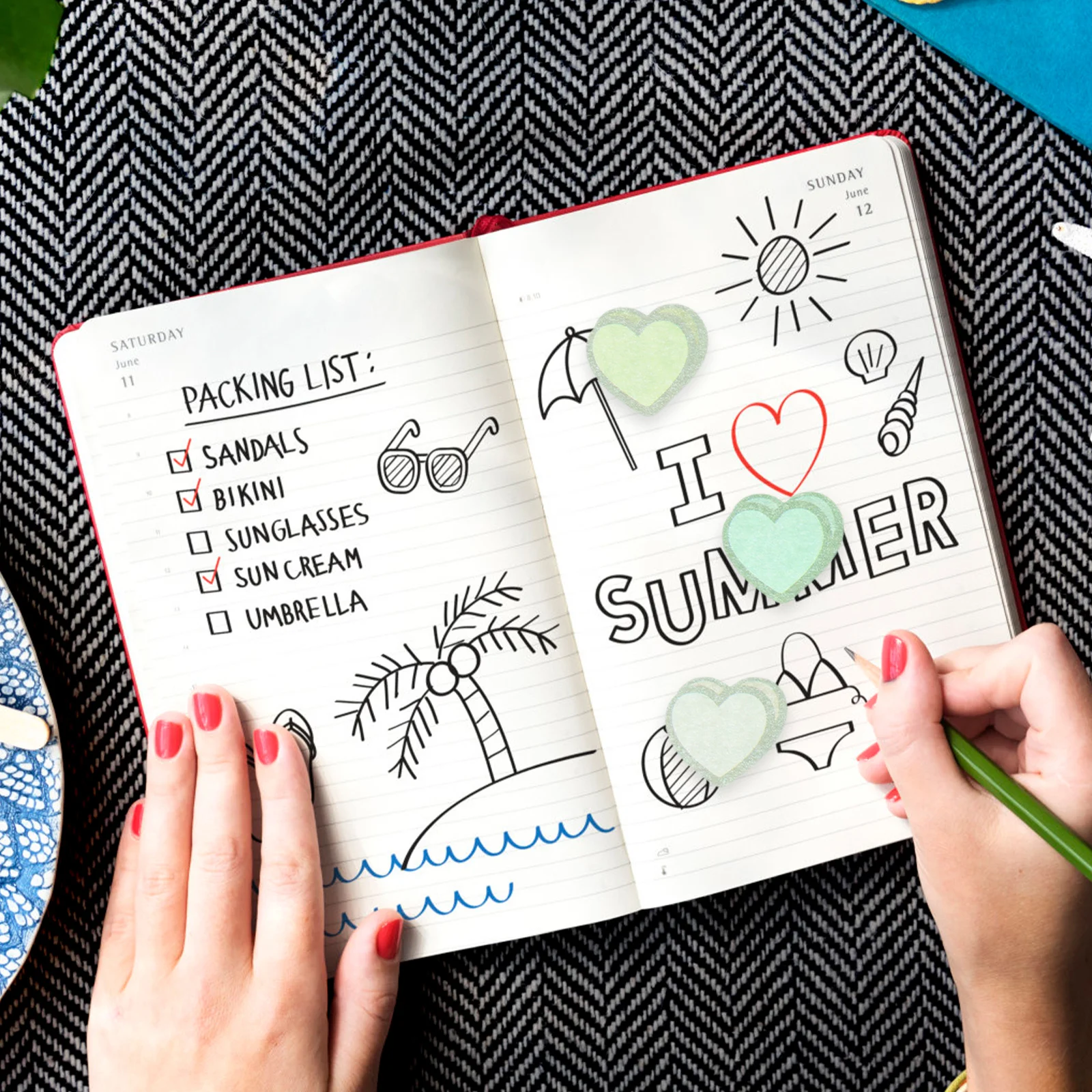 

6 Rolls Heart Washi Sticker Rolls Mixed Color Decorative Tape for Scrapbooking DIY Crafts Gift Sealing Labels Washi Tape