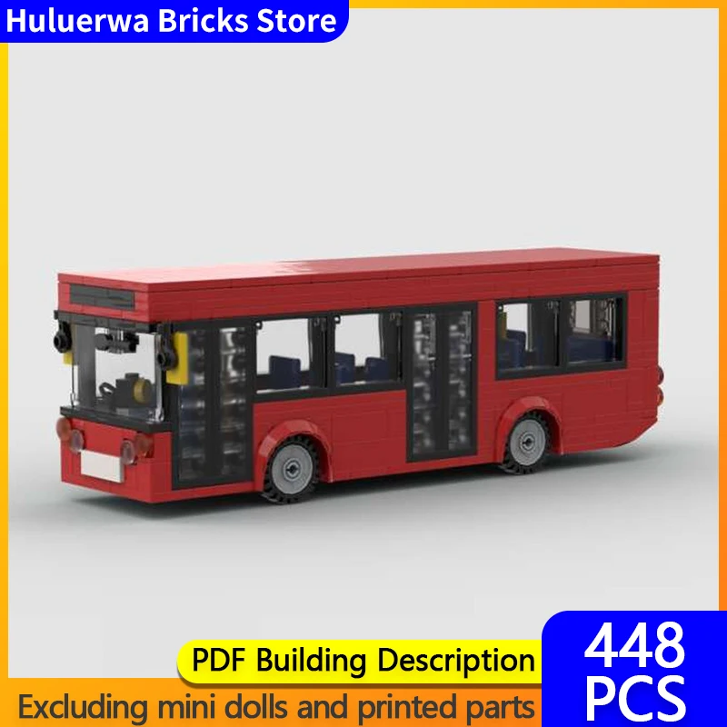 

City Car Model MOC Building Bricks Single Decker Bus Modular Technology Gifts Holiday Assemble Children Toys Suit