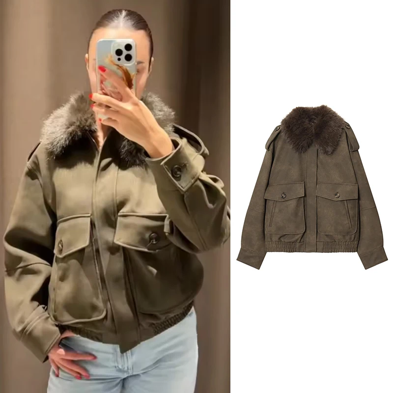 

Winter Jackets Women's 2025 New Fashion Retro Elegant Loose Warm Women Coats Street Chic Youth Travel Winter Long Sleeve Jackets