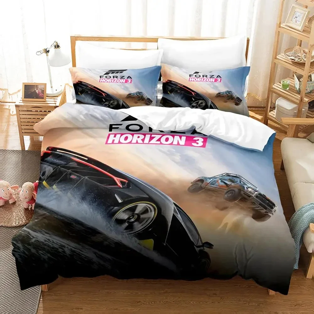 2024 Forza Sports Car 3D Print Duvet Cover Set for Boys Bedroom Single Double Queen King Size Quilt Cover Pillowcase Bedding Set