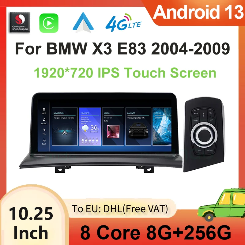 

Auto GPS Navigation Carplay For Bmw X3 E83 Factory Price 12.5 Inch Android 13 Car Video Player ID8 RADIO Touch Screen 2004 -2009