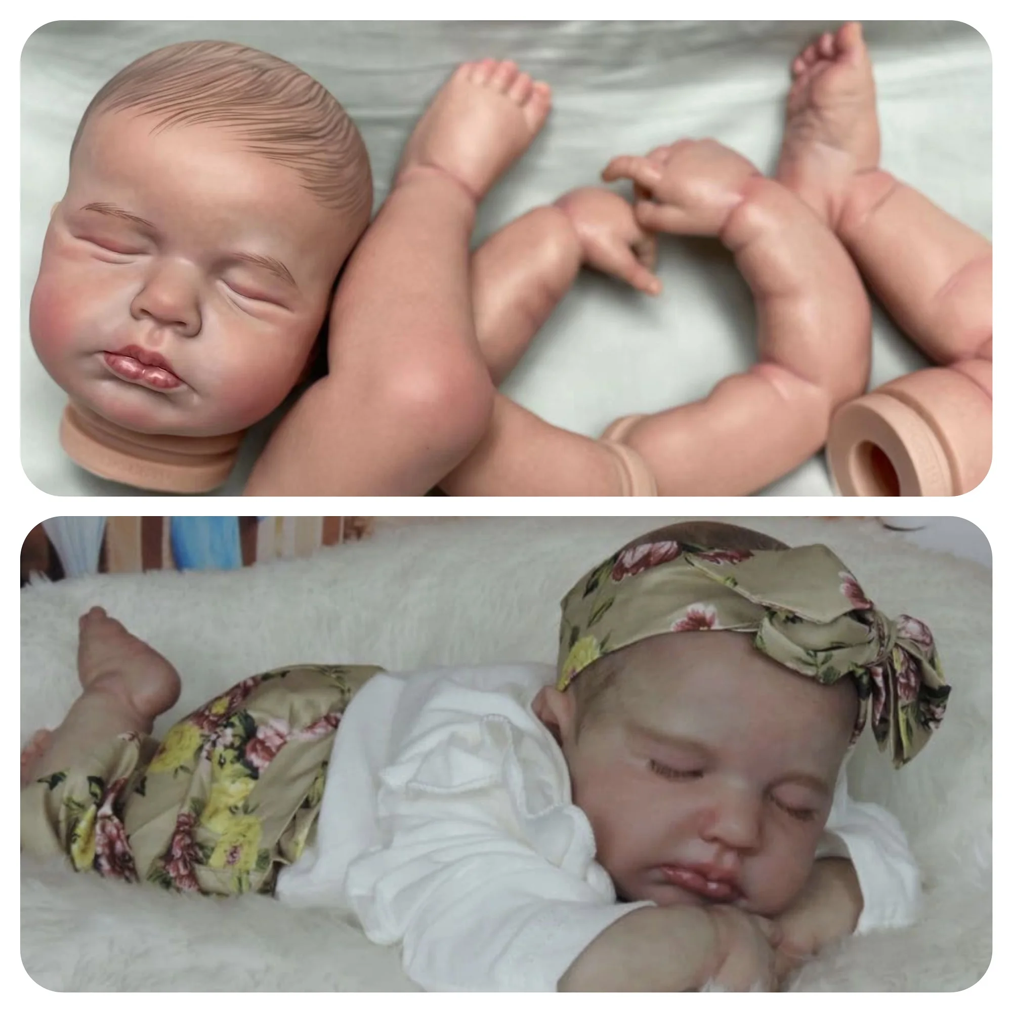 

20" Close Eyes Reborn Doll Kits LouLou and Levi Bebe Reborn DIY Painted Or Unpainted Lifelike Kit Reborn Baby Sin Pintar