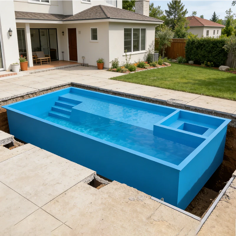 Backyard Garden Large Hot Tub Jet Pool Outdoor Pool Housing Prefabricated Fiberglass Buried Adult Pool