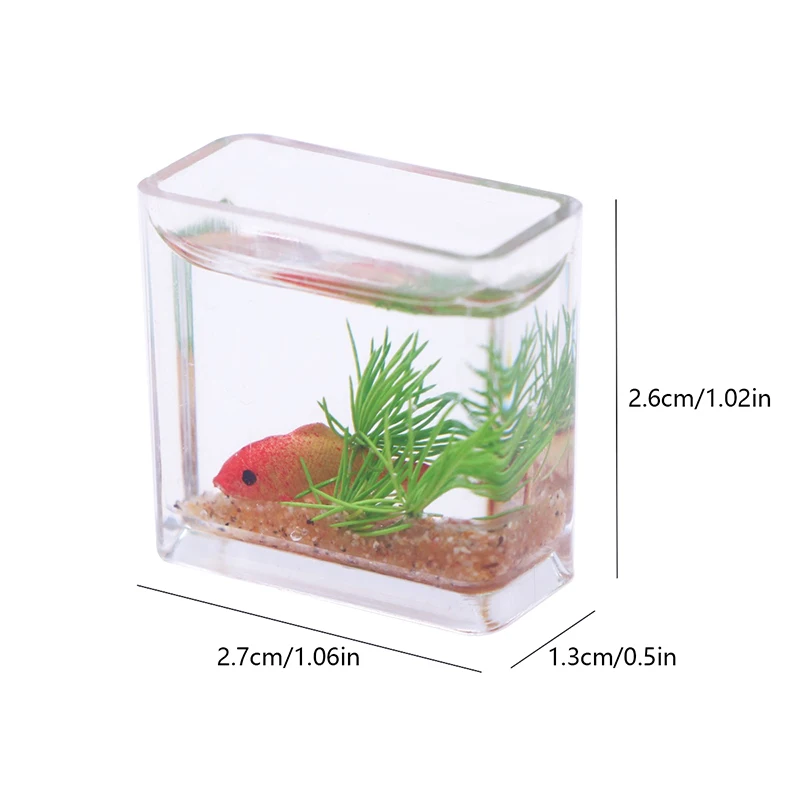 Dollhouse Miniature Fish Tank, 1:6, 1:12, Simulação Aquário, Home Decor Toy, Doll House Acessórios