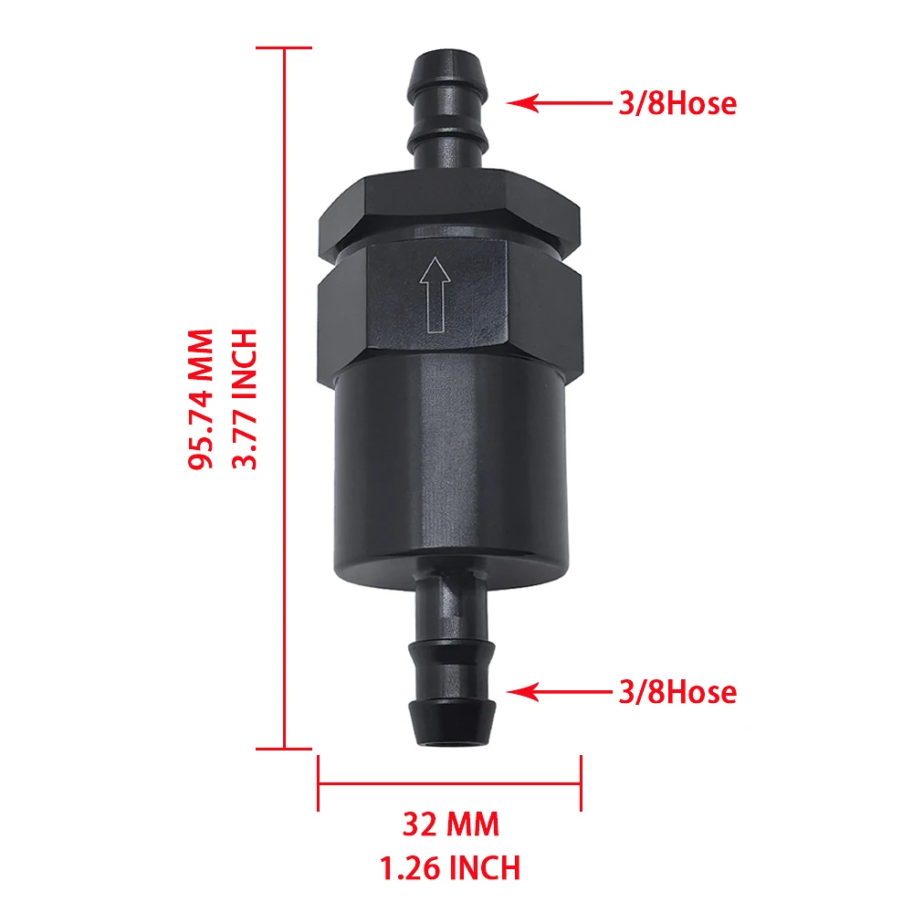 فلتر الوقود المضمن من الألومنيوم الأسود 3/8 بيليت 30 ميكرون لتنقية الوقود المحسنة #3
