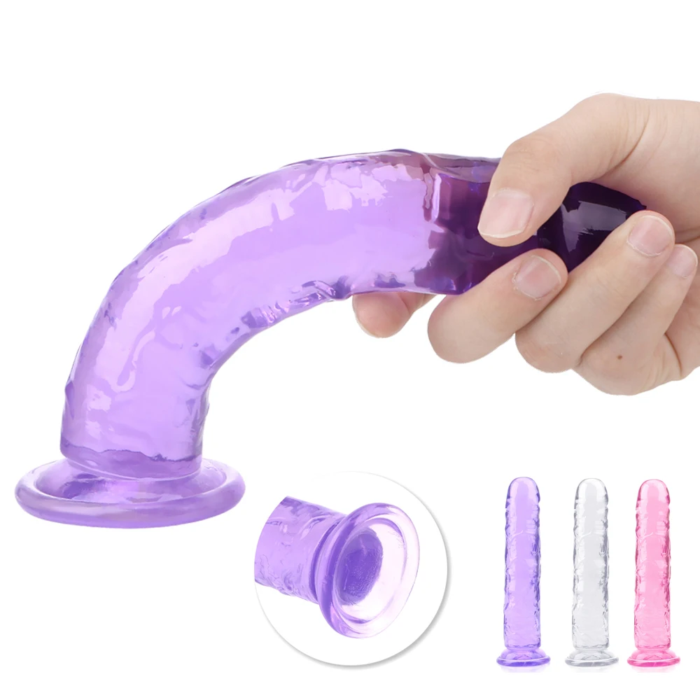 IKOKY Realistic Penis Dick G-spot Orgasm Erotic Soft Jelly Dildo Strong Suction Cup Anal Butt Plug Sex Toys for Woman