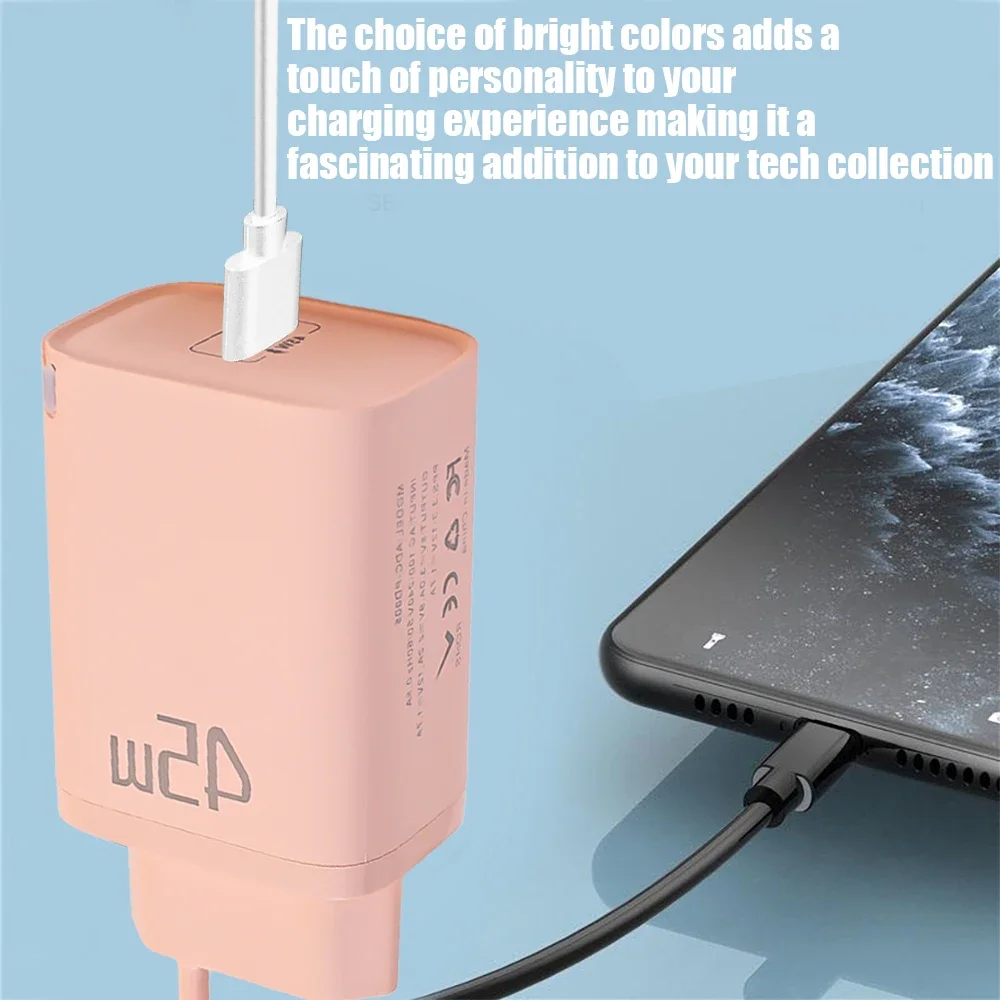 Colorful Type-C Fast Charger EU/US/UK Mobile Phone Chargers USB C Charging Plug Universal Adapter For iPhone Samsung Huawei OPPO - náhled 2