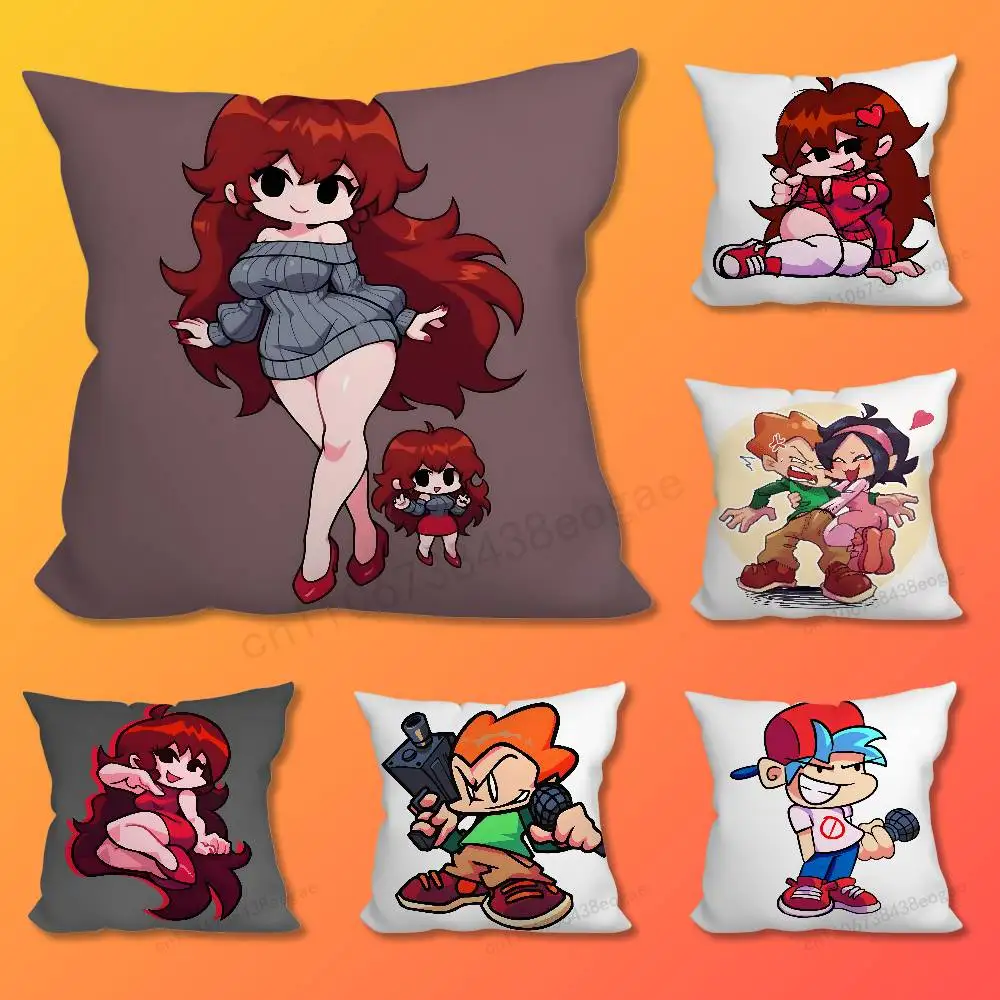 Game F-Friday Night Funkin Throw Pillow Case For 45*45cm,55*55cm,30*30cm For Home Bedroom Decoration And Protector