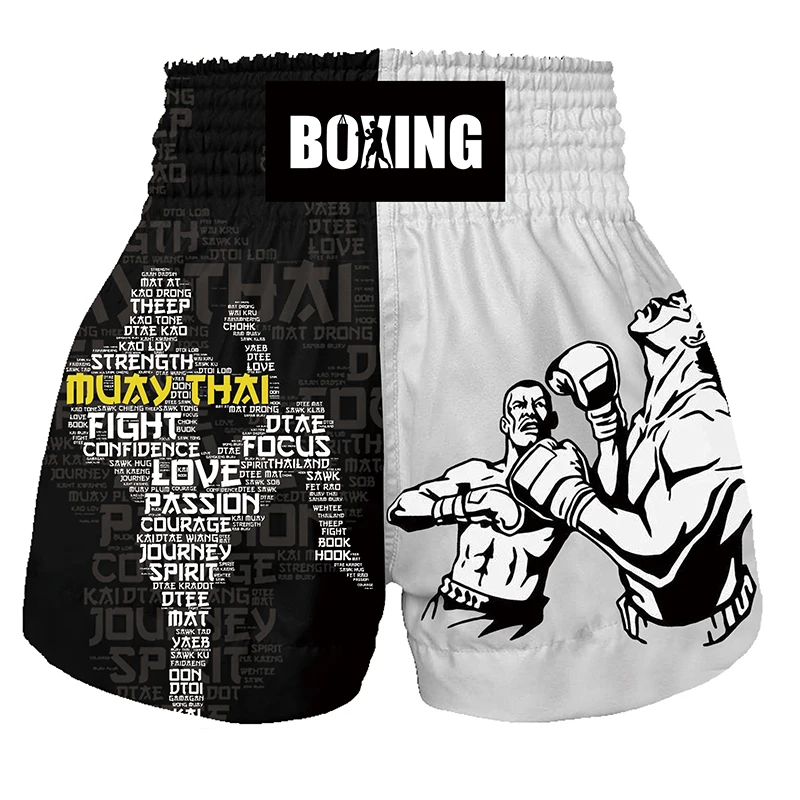 Pantalones cortos de boxeo Muay Thai para hombres, mujeres, niños, adolescentes, Kickboxing, Lucha, MMA, Trunks, Sanda Grappling