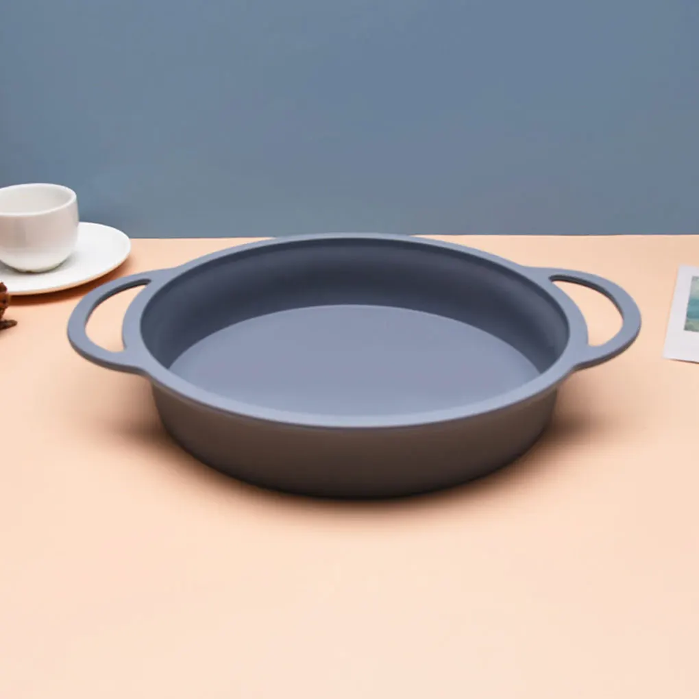 

Антипригарная силиконовая форма для выпечки торта с ручками, круглая форма для выпечки, розовая