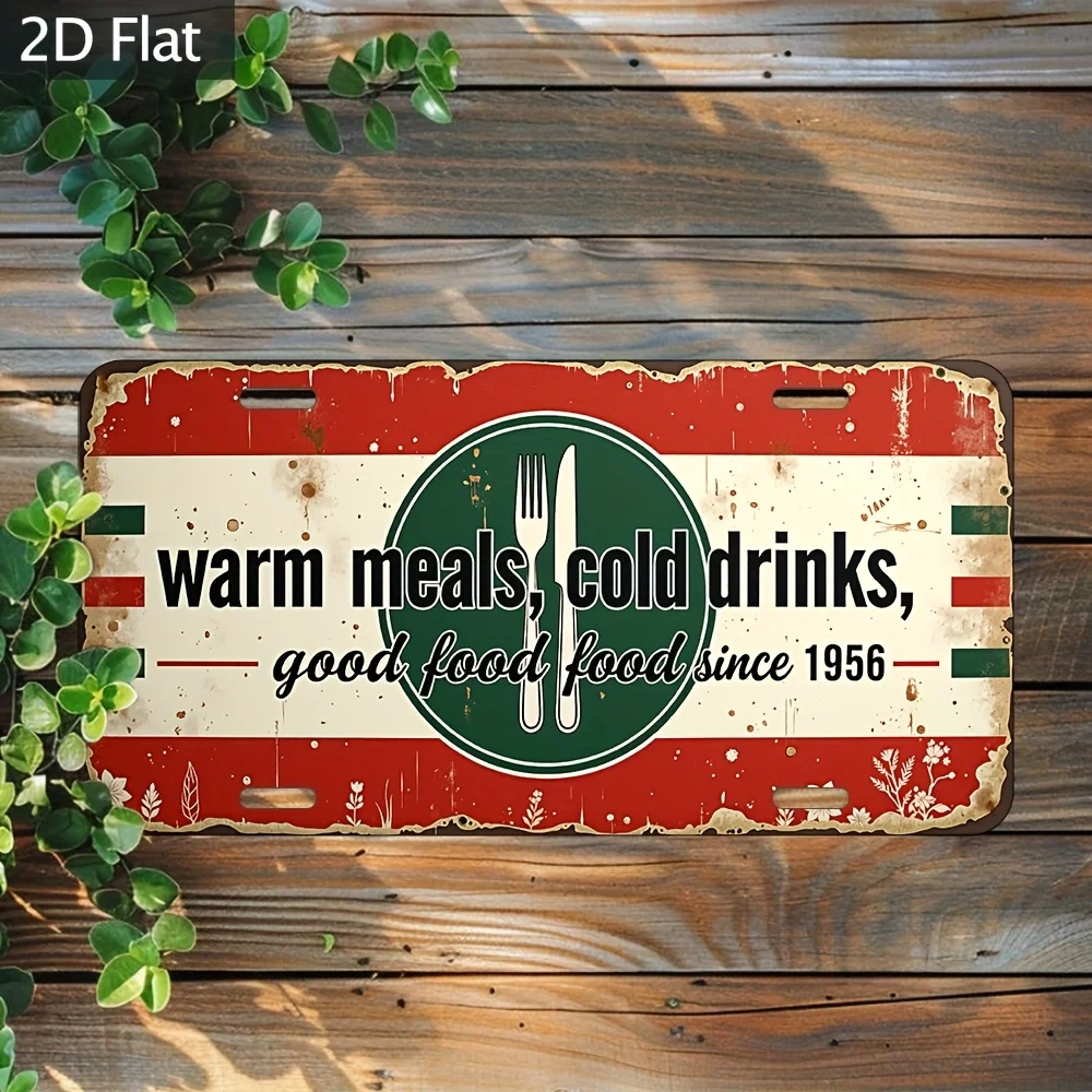 Vintage Industrial Wall Firewood - 30x15cm Decorative Aluminum Plate with Design 