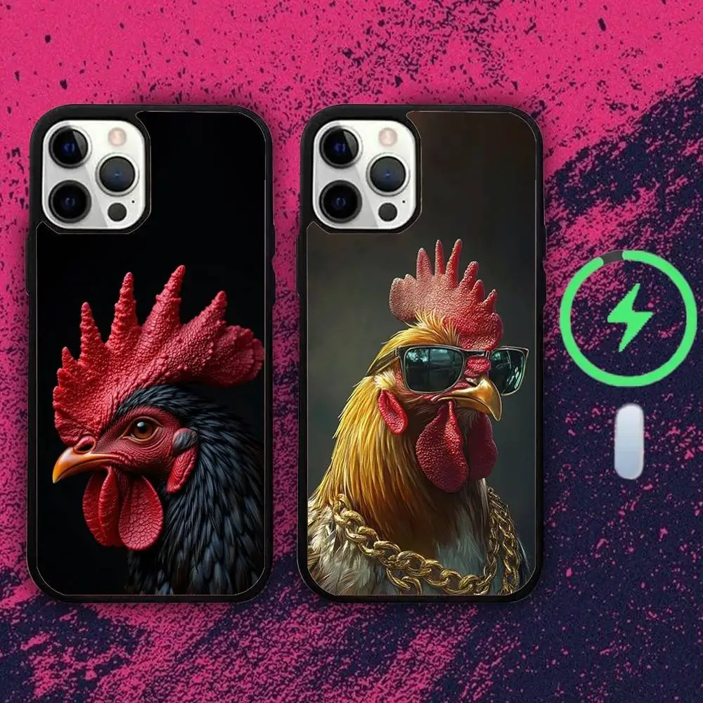 

Animal Rooster Phone Case For iPhone 16e,16,15,14,13,12,11,Plus,Pro,Max,Mini Magsafe Magnetic Wireless Charging