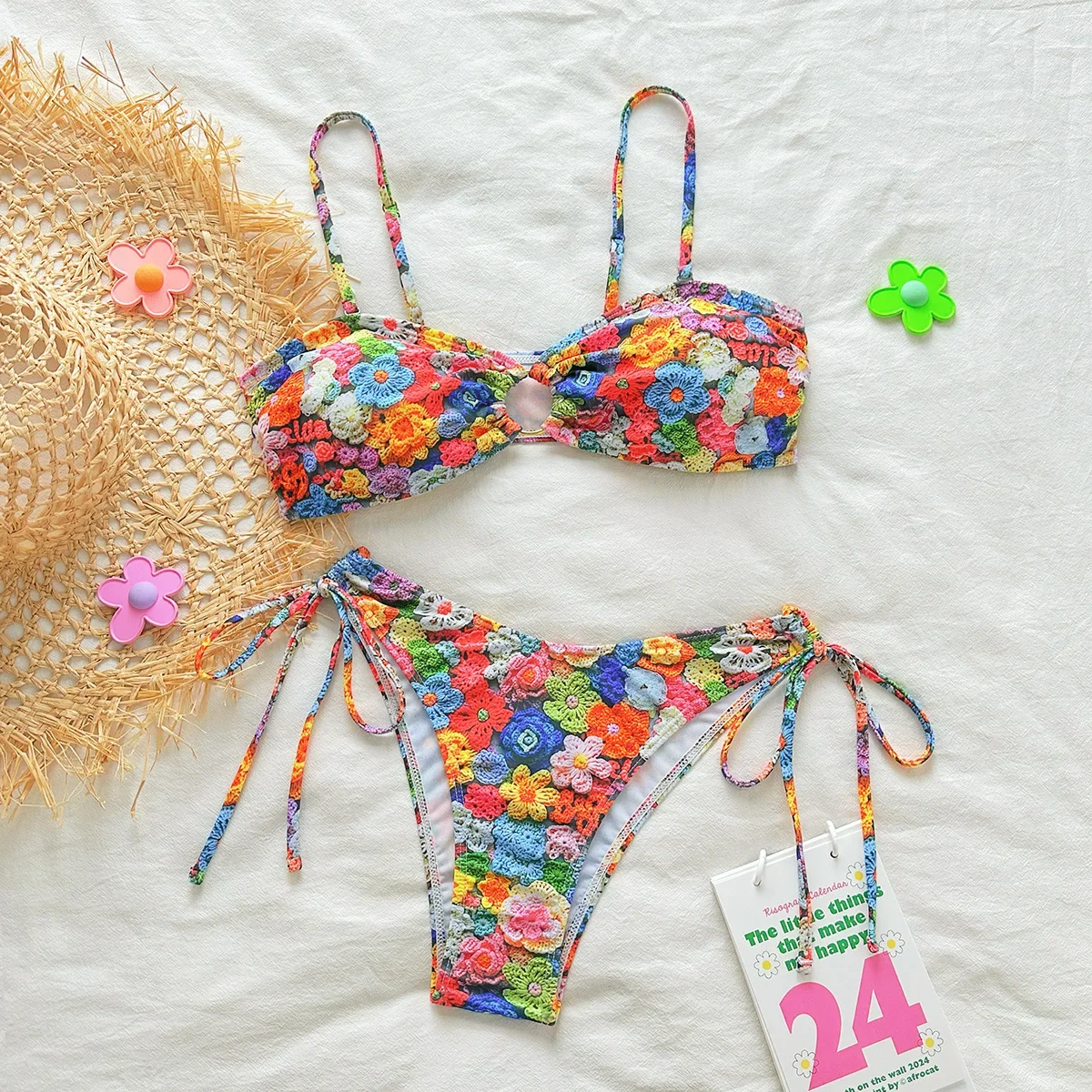 

Women Swimwear Female Swimsuit Sexy Bikini Swimwear Print Flower Bikinis Set Biquini Brazilian Beach Wear Bandage Bikinis