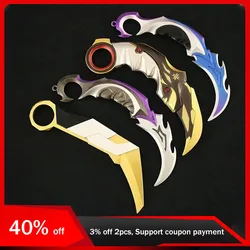 Valorant Game Peripharrate Weapon Model, Karambit Uncut Balisong Toy Sword, Cosplay Metal Gifts for Boy Collection Ornament, 16cm