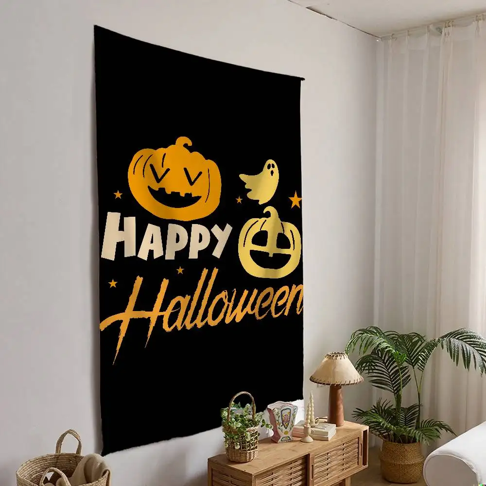 الرجعية هالوين الساحرة اليقطين شبح الهبي الجدار الشنق المفروشات لغرفة المعيشة ديكور المنزل النوم Kawaii غرفة ديكور