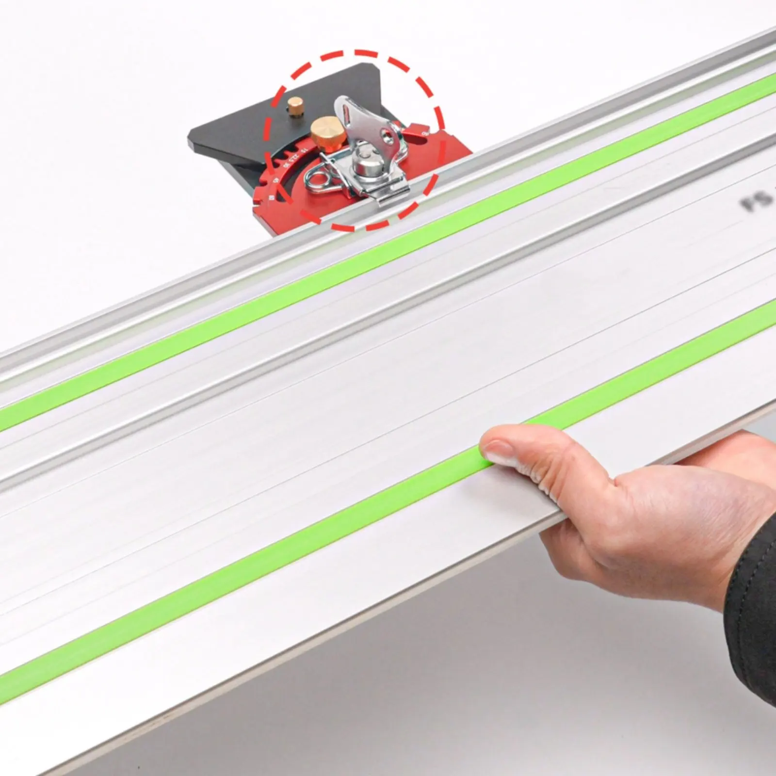 

Saw Rail Square Aluminum Alloy 90 Degree Rail Stop Track Saw Angle Fence CNC Machined Adjustable Angle Square Stable Support