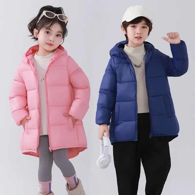 1-7 Years Chilren Boys Girls Winter Warm Down Kids Hiking Climbing Parkas Sportwear Dinosaur Hoodie Jacket