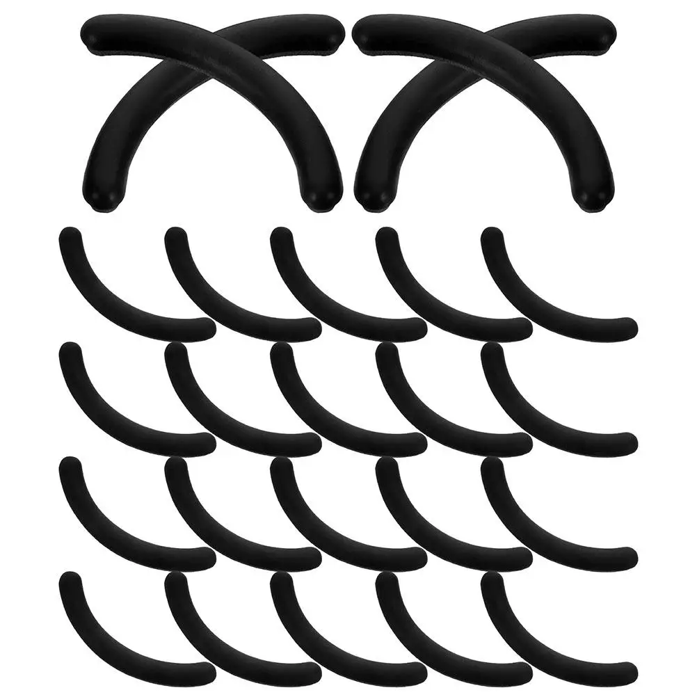 48Pcs Eyelash Curler Silicone Pads Soft Rubber Replacement Pads Universal Fit Cushioned Lash Curl Refills Black