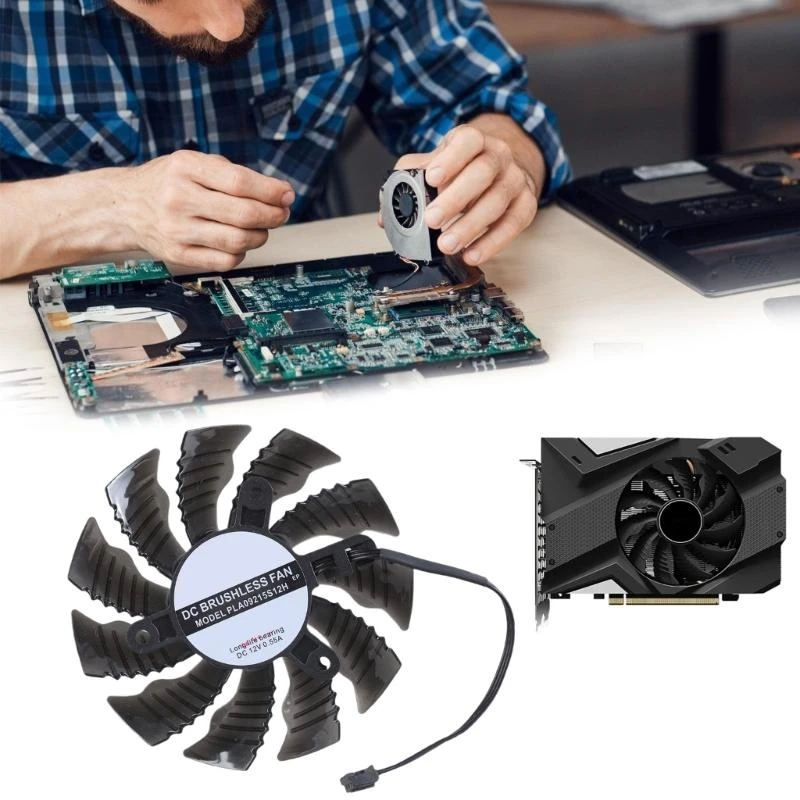 

J1HC 82 мм 3PIN 12V Замена охлаждения вентилятора для GTX1650 Super ITX Mini Mini видеокарта Охлаждение Фан -аксессуары