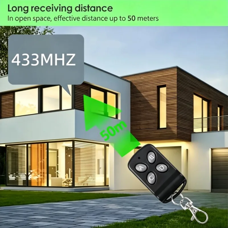 Universal 433MHz 4‑Key Wireless RF Remote Duplicator Copy Code Transmitter For Garage Door Automatic Gate Opener Rolling Shutter