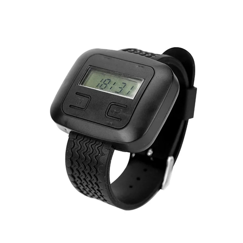 A64K Wireless Restaurant Calling System 5Table Call Button Transmitters 1Watch Pager, Restaurant Waiter Service Bell Buzzer