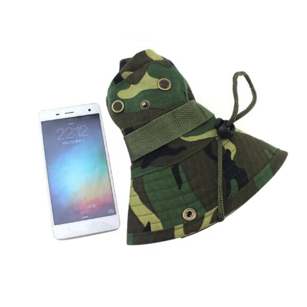 Kapelusz typu boonie, kamuflaż, unisex, do aktywności na świeżym powietrzu, na kemping, wspinaczkę, wędkarstwo, piesze wędrówki, lekki, regulowany, z wentylacją.