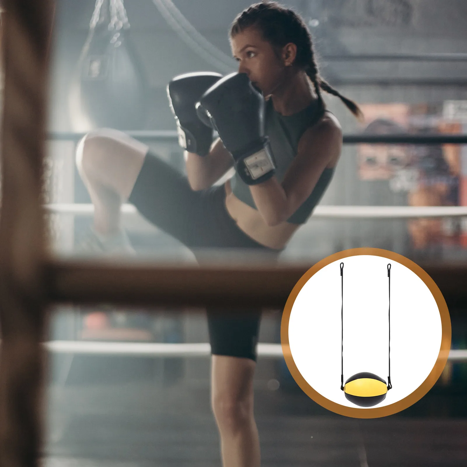 Double-End Speed Ball Black Yellow Boxing Ball Training Punching Workout Agility Exercise Adjustable Elastic Bungee Cord