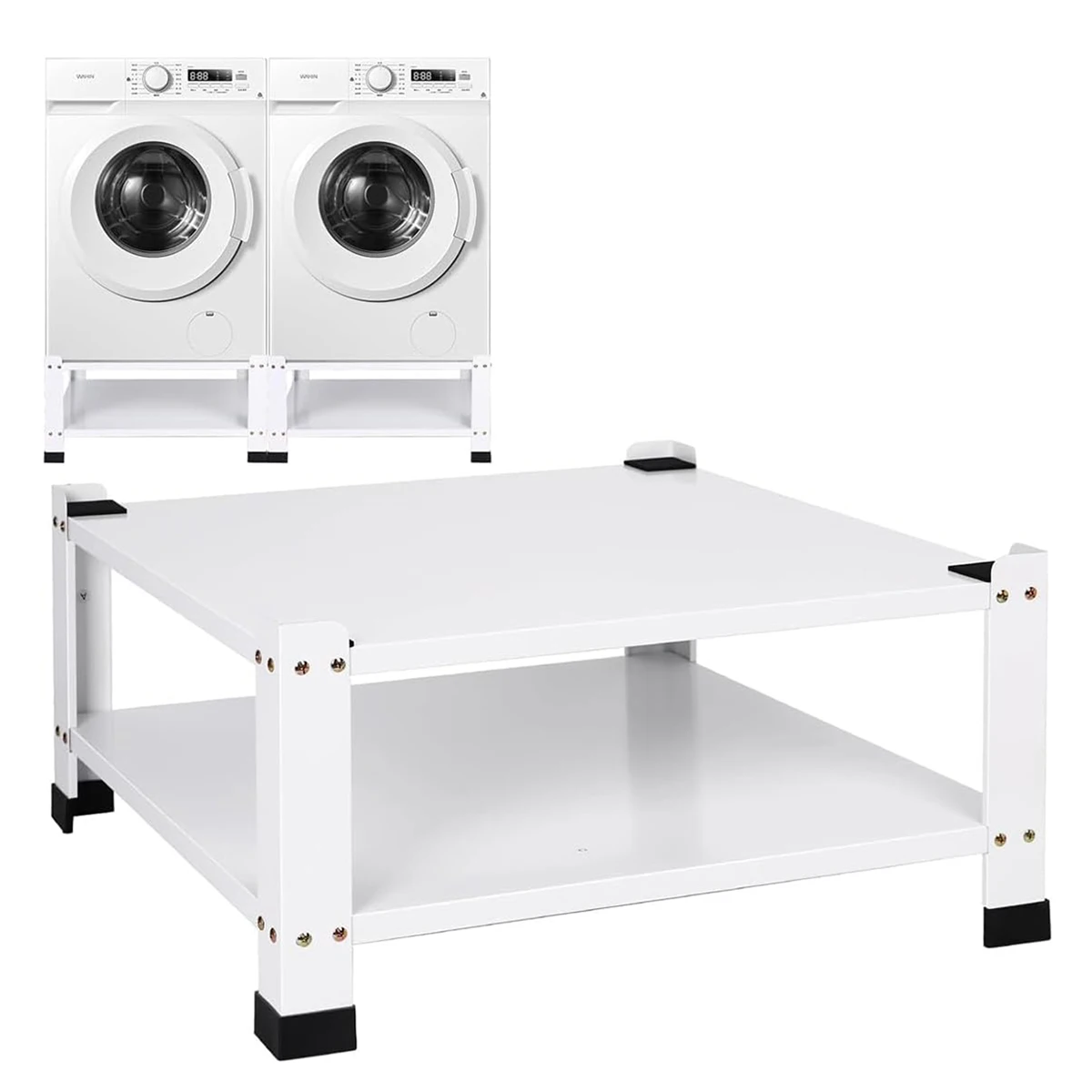 

14" H Laundry Pedestal with Storage Shelf Heavy Duty Steel Washer & Dryer Stand, 700lb Capacity, Universal Raising Base