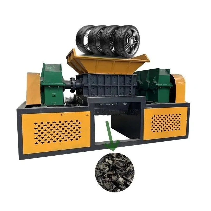 Tire Shredder Machine Price Double Shaft Shredder Tire Recycling Customizable Wooden Pallet Tire Double Shaft Shredder