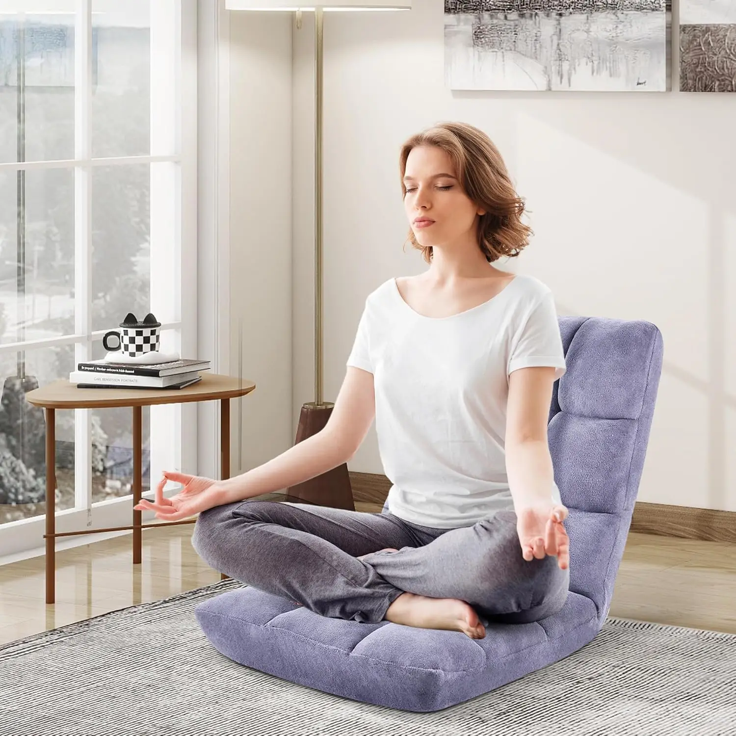 Chair with Back Support, Adjustable Backrest, Style for Reclining, Gaming