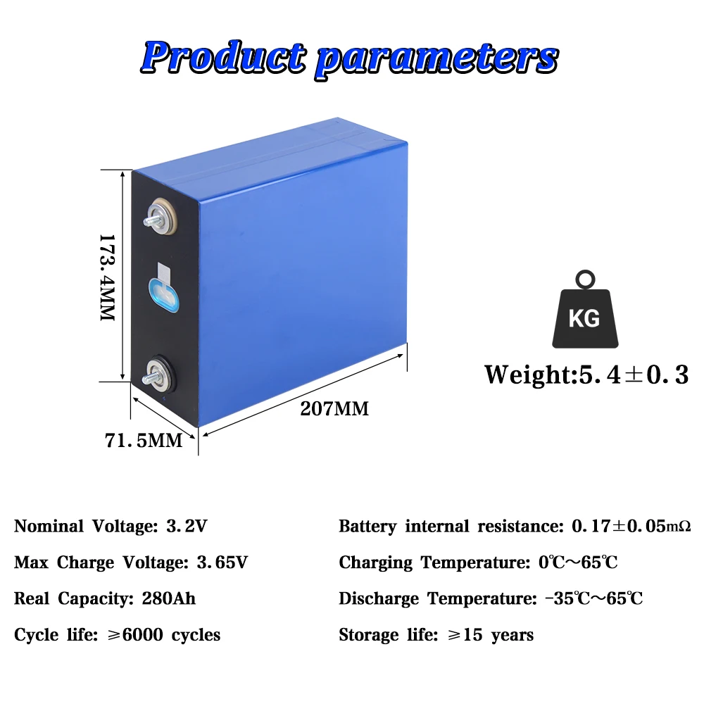 CATL 3.2 فولت 280 أمبير قابلة للشحن Lifepo4 العلامة التجارية الجديدة المنشورية خلية 4-16 قطعة لنظام تخزين الطاقة الشمسية الطاقة في الهواء الطلق