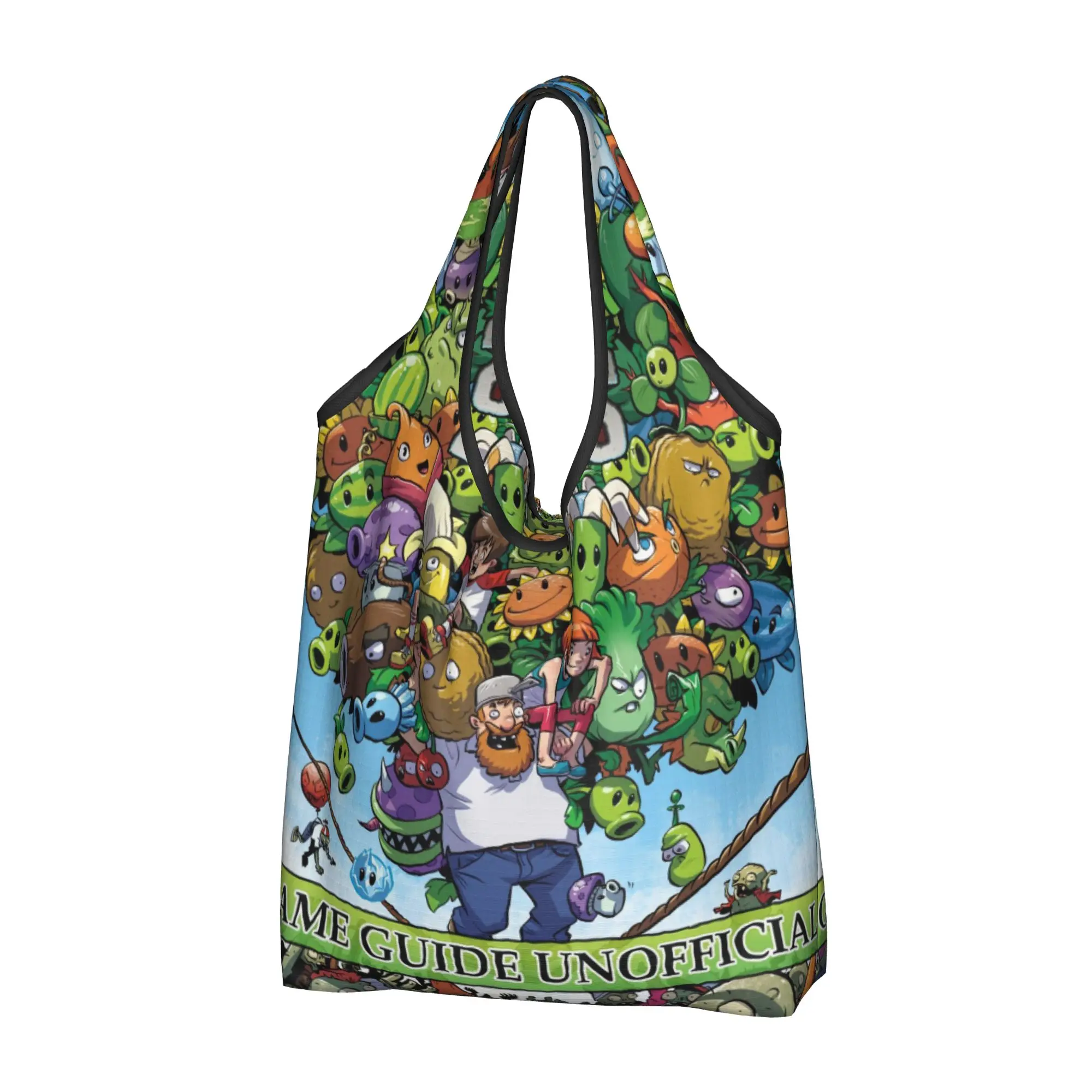 Custom Plants vs. Zombies Game  Shopping Bags Women Portable Large Capacity Groceries  Tote Shopper Bags