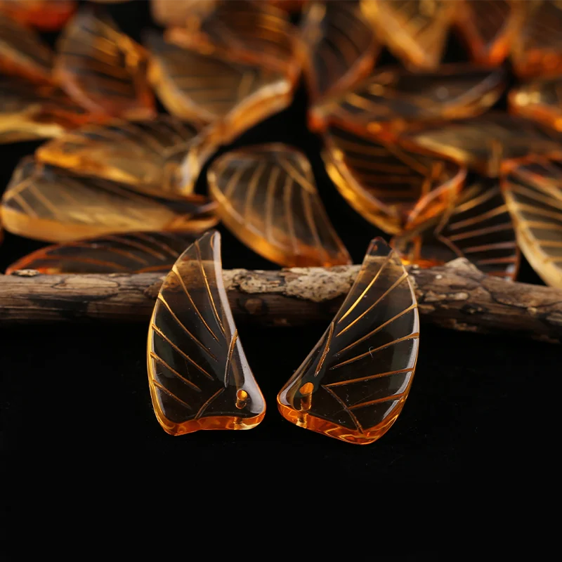 B&F Earrings Bead Citrine  - Wing Earrings Natural Stone jewelry accessories Handmade Jewerly