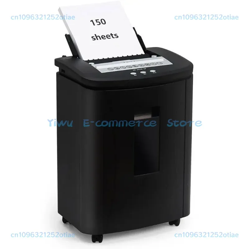 

150 Sheets Auto Feed Paper Shredder: 25L P5 Micro Cut Machine Commercial Industrial Heavy Duty Document Destroyer Home Office