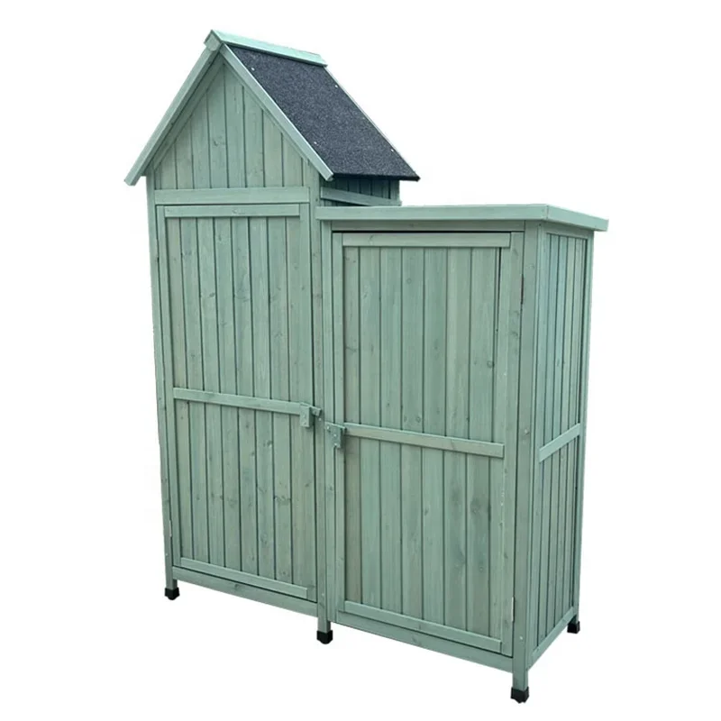 

2026 Manufacturer Rainproof Large Anti-corrosion Solid Wood Backyard Garage Outdoor Storage Garden Tool Cabinet