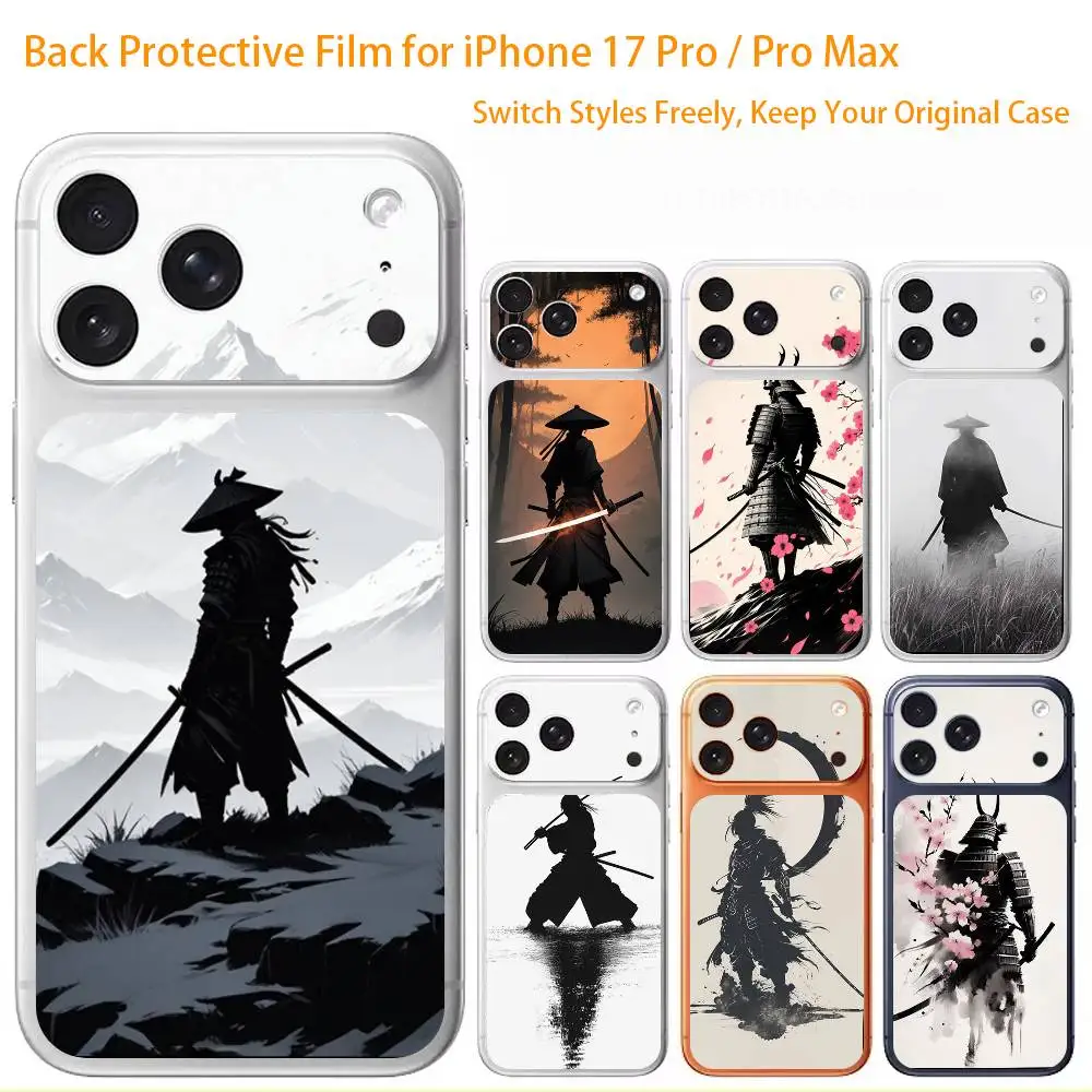 

Japanese Bushido Samurai Premium Skin Wrap for iPhone 17 Pro/Max, Back Frame Camera Protective Decal (Not Case)