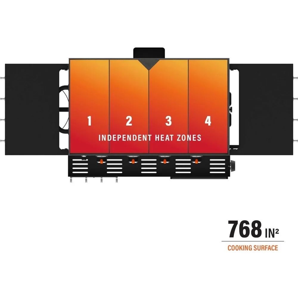 1984 Original 36 Inch Front Shelf, Side Shelf & Magnetic Strip Heavy Duty Flat Top Griddle Grill Station for Kitchen