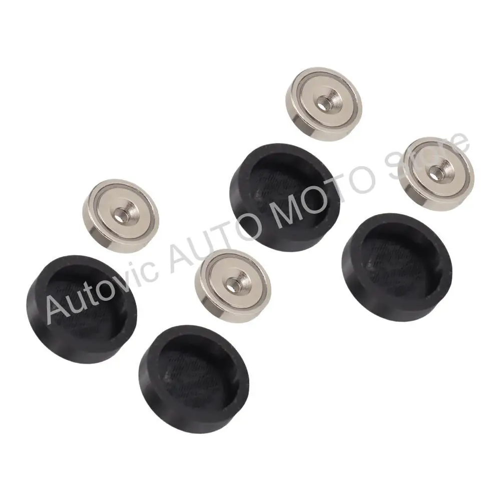 4 Stück/Set Universelle schwarze, stark magnetische Nummernschildhalter für vordere und hintere Nummernschilder – Detail 6